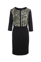 CONQUISTA FASHION - Original Straight Dress With Animal Print Detail