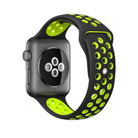 Silicone Sport Strap for Apple Watch Nike+ Black/Green 42 mm 118/92mm