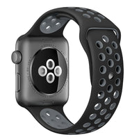 Silicone Sport Strap for Apple Watch Nike+ Black/Grey 38 mm 112/97mm