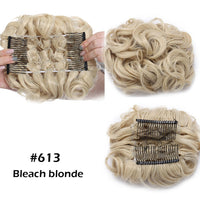 S-Noilite Synthetic LARGE Comb Clip in Curly Hair Extension Chignon Hair Pieces Women Updo Cover Hairpiece Extension Hair Bun