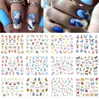 2021 New Geometric Letter Nail Sticker Water Slider Russian Winter Decal Christmas New Year Gift Nail Slider Temporary Tattos