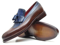 Paul Parkman Kiltie Tassel Loafer Dark Brown & Navy (ID#KT44BN)