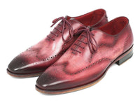 Paul Parkman Wintip Oxfords Burgundy Handpainted Calfskin (ID#741-BUR)