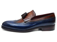 Paul Parkman Kiltie Tassel Loafer Navy & Tobacco (ID#KT74NB)