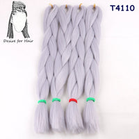 Desire for Hair 10packs Per Lot 24inch 100g Heat Resistant Synthetic Ombre Jumbo Braiding Box Hair Red Yellow Blue Green 4 Tone