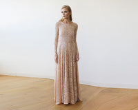 BLUSHFASHION - Original Round Neckline Pink Lace Dress #1147