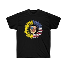 Sunflower America Pug Patriotic T-Shirt