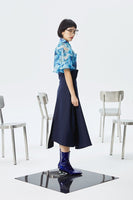 MARIGOLDSHADOWS - Original Kokone Pleated Asymmetrical Skirt - Navy Blue