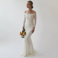 BLUSHFASHION - Original Ivory Off Shoulder Mermaid  Wedding Dress #1214