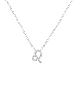 Original Diamond Zodiac Silver Necklace Leo