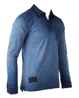 NEW ARRIVAL! ZIMEGO Mens Long Sleeve Oil Wash Vintage Henley Button Cuffs Pocket Polo T-Shirt