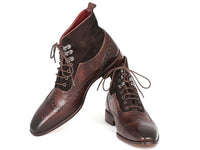 Paul Parkman Men's Wingtip Boots Brown Suede & Calfskin (ID#991-BRW)