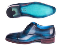 Paul Parkman Men's Captoe Oxfords Blue & Turquoise (ID#1744-BTQ)