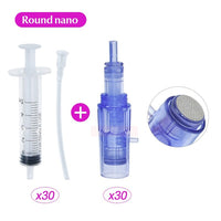 Micro Needles 30PCS and Syringe Tube 30 Pcs Cartridge  Only Fit on Hydra Injector Aqua Derma Pen