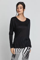 CONQUISTA FASHION - Original Black Top With Long Batwing Sleeves by SWL