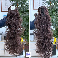 Synthetic Claw Clip Ponytail Luxury for Braiding 75cm 30" High Temperature Fiber Hairpieces Long Curly Hair Extensions for Women