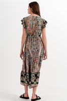 Q2 - Original Maxi Dress With Tiered Skirt in Mixed Paisely Print