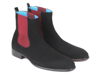 Paul Parkman Black Suede Chelsea Boots (ID#SD841BLK)