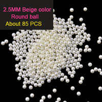 2mm/3mm/4mm/5mm/6mm ABS Imitation Pearls Half Round Flatback Beads Beige Nail Art DIY Decoration Makeup Tools