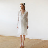 BLUSHFASHION - Original Ivory Lace  Short Bridal Gown #1161