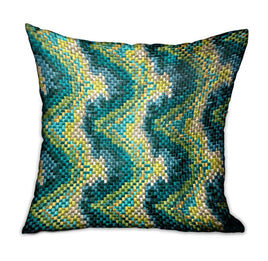 Montage Haven Green Geometric Luxury Throw Pillow