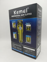 Kemei 1987 Professional Electric All Metal Hair Clipper Powerful Cordless Hair Trimmer Men Silver Gold Haircut Machine Barber