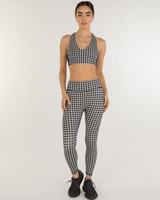 REBODY - Original Hybrid Fleece Houndstooth Print Leggings High Waist