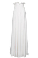 MENESTHO' - Original Modal White Overprinted High Waist Long Skirt