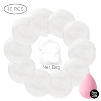 4/8/10/16pcs Makeup Remover Washable Cotton Pads Reusable Face Wipes Microfiber Make-Up Remover Three Layers Natural Soft Bamboo