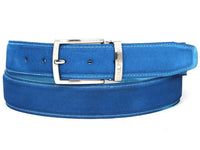 PAUL PARKMAN Men's Blue Suede Belt (ID#B06-BLU)