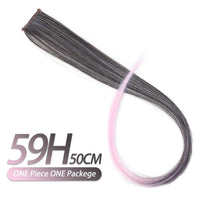 Pageup Rainbow Synthetic Fake Hair Pieces Long Straight Ombre Hairpiece for Women Blonde Pink Clip in Hair Extensions Colorful