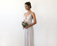 BLUSHFASHION - Original Ivory Maxi Dress With Adjustable Straps #1170