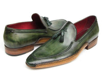 Paul Parkman Men's Side Handsewn Tassel Loafer Green Shoes (ID#082-GREEN)