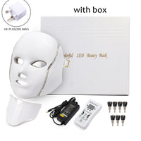 7 Color Led Facial Light Face Mask With Neck Skin Rejuvenation Tighten Anti Acne Wrinkle Beauty Treatment Korean Photon Spa Home