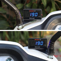 NORXI - Original Koso Mini RPM Meter Digital Square LCD Display Engine Tach Hour Meter Tachometer Gauge for BMW YAMAHA KAWASAKI Racing Motorcycle