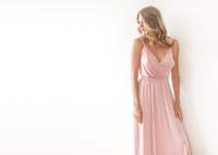 BLUSHFASHION - Original Pink Wrap Maxi Dress #1060