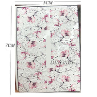 1pc 3D Acrylic Engraved Flower Nail Sticker Embossed Black Line With Flower Water Decals Empaistic Nail Water Slide Decals Z0105