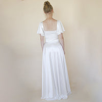 BLUSHFASHION - Original Crop Top Wedding Dress, Silky Wedding Maxi Skirt and Silky Top #1354