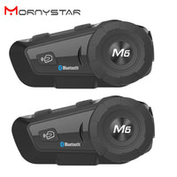 MORNYSTAR - Original M6 Plus Waterproof Motorcycle Moto Wireless Bluetooth Helmet Intercom Interphone Headset With FM Radio Helmet Headset for Rider