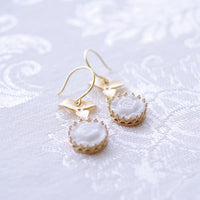 MOONLIGHT - Original Mini Porcelain  Rose Drop Earrings