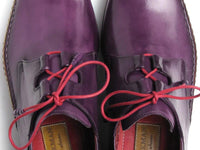 Paul Parkman Men's Ghillie Lacing Side Handsewn Dress Shoes - Purple Leather Upper and Leather Sole (ID#022-PURP)