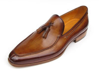 Paul Parkman Men's Tassel Loafer Camel & Brown Hand-Painted (ID#083-CML)