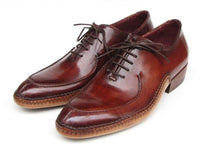 Paul Parkman Men's Side Handsewn Split-Toe Burgundy Oxfords (ID#054-BUR)