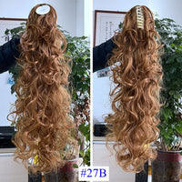 Synthetic Claw Clip Ponytail Luxury for Braiding 75cm 30" High Temperature Fiber Hairpieces Long Curly Hair Extensions for Women