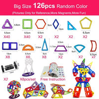 3D Magnetic Designer Construction & Building Toys 44-157pcs Big Size Magnetic Blocks Magnets Building Blocks Toys for Children