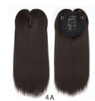 14inch Straight Synthetic Blonde Hair With Bangs for Women Clip-In One-Piece Hair Extension High Temperature Fiber