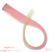 LUPU Synthetic Hair Extensions Long Straight Clip Ombre Grey Red Pink Colored Rainbow Highlight Strands of Hair on Hairpins