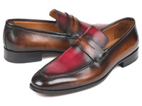 Paul Parkman Brown & Bordeaux Dual Tone Loafers for Men (ID#10BB22)