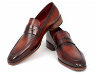 Paul Parkman Men's Penny Loafer Bordeaux and Brown Calfskin (ID#10FD61)