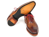 Paul Parkman Men's Wingtip Oxford Goodyear Welted Brown & Camel (ID#81BRW74)